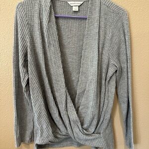 Christopher & Banks Gray V-Neck Sweater